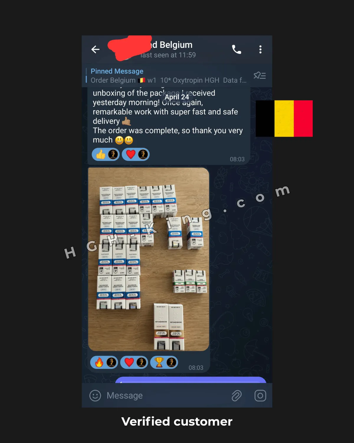 Feedback and review by customer from Belgium , Hilma biocare steroids