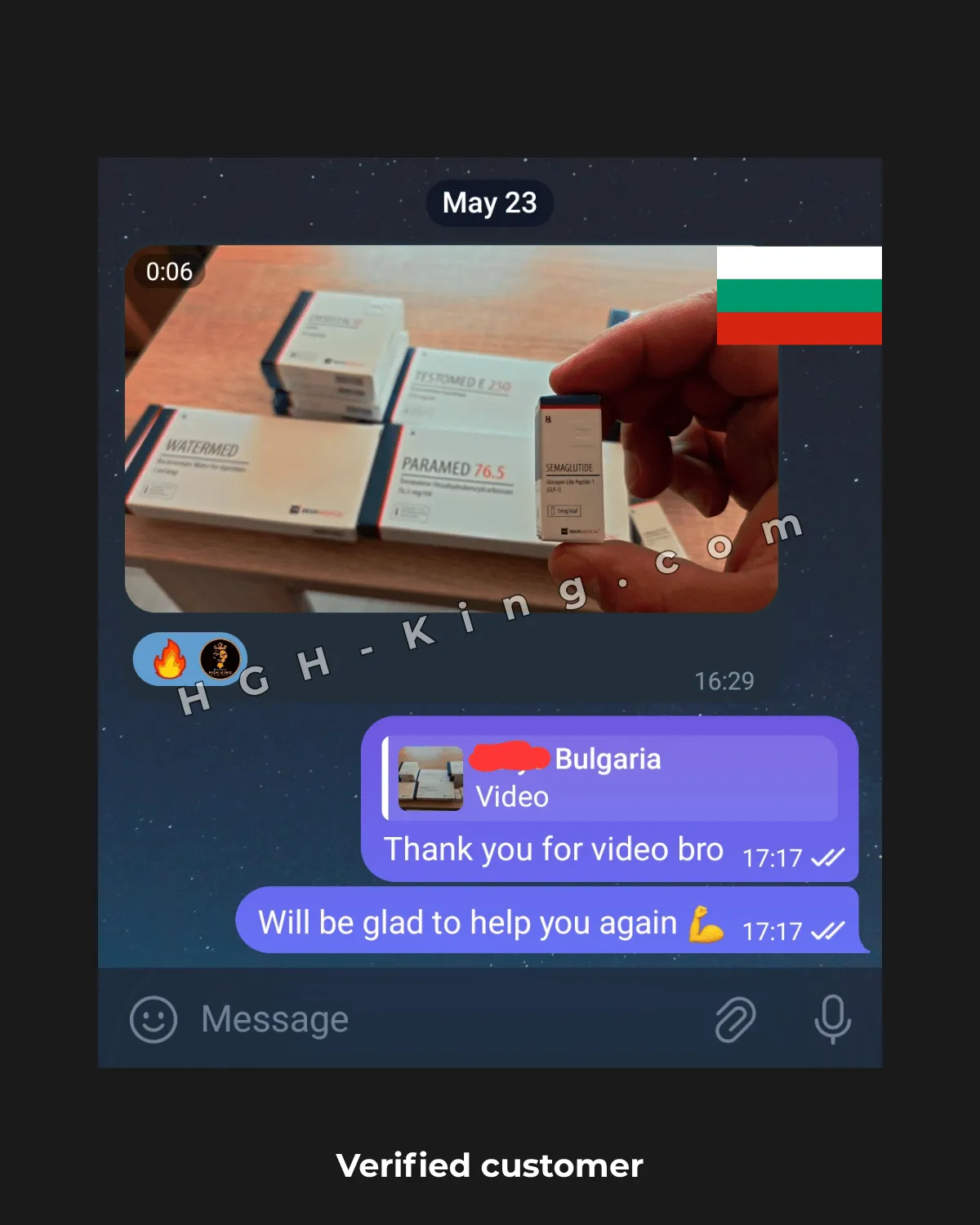 Feedback and review by customer from Bulgaria, deus medical steroids