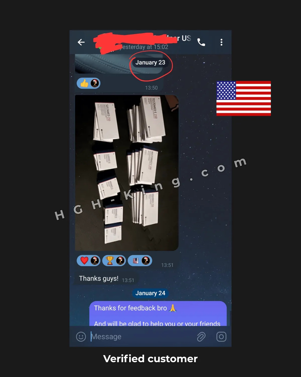 Feedback and review by customer from USA , deus medical steroids order