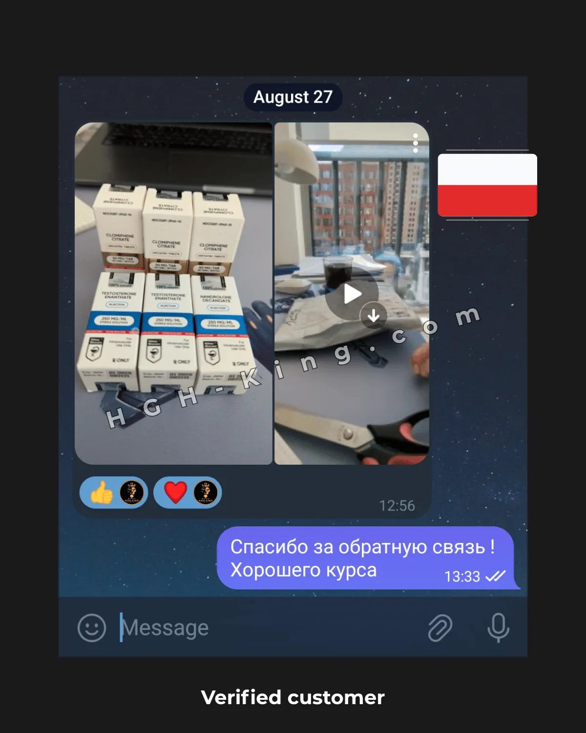 Feedback and review by customer from Poland, Hilma biocare steroids